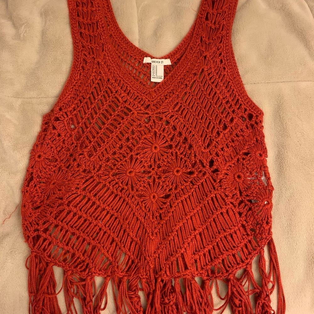 Orange crochet top